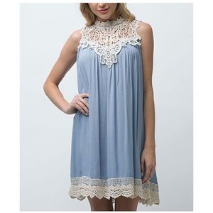 NWT Andree by Unit blue lace shift dress